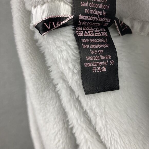 Victoria's Secret Plush Bath Robe White Size ML Medium Large Plush Mid Length - Picture 13 of 14